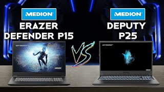 ERAZER Defender P15 vs Deputy P25 Review Two Medion Laptops Head to Head Comparison [upl. by Norrv]