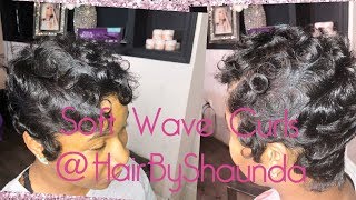 How toshort soft wave curls  Hairbyshaunda lasmvegas hairstylist [upl. by Rolando562]