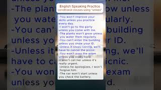 English speaking practice conditional clauses using quotunlessquot englishspeakingpractice [upl. by Kieffer]