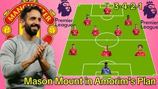 Mason Mount quotINquot  SEE NEW MAN UNITED Potential 3421 Line up Under Ruben Amorim Season 20242025 [upl. by Reviel229]