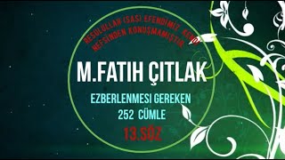 13Söz quotRasulullah sas Efendimiz kendi nefsinden konuşmamıştırquot MFatih ÇITLAK [upl. by Purvis]