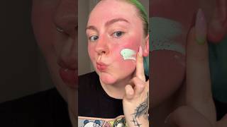 LOVE WATCHING THE ROSACEA DISAPPEAR😭✨💚 rosacea redness colortheory colorcorrection makeup [upl. by Anigger]