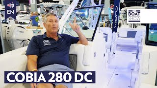 COBIA 280 DC  Walkthrough Review  The Boat Show [upl. by Garrison]