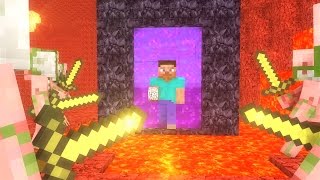 Zombie Pigman Life  Minecraft animation [upl. by Gabbert]