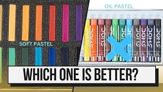 Oil pastel vs Soft pastel which one is bettersadafartandcraft comparison art [upl. by Anaile]