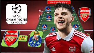 ARSENAL VS FC PORTO  ARSENAL Best Predicted Lineup UEFA CHAMPIONS LEAGUE 2023 2024 ROUND OF 16 [upl. by Loggins]