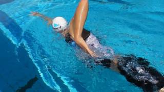 Swimming Freestyle finger tip drag drill [upl. by Anibla]