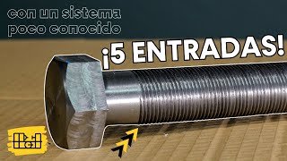 ROSCA de 5 entradas en el TORNO TORNILLO rosca torno mecanizado [upl. by Bolte183]