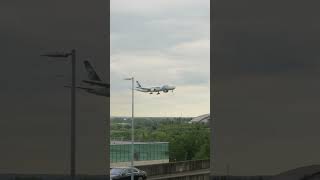 EGYPTAIR B777 LANDING AT HEATHROW AIRPORT airplanes aviation heathrowplanespotting [upl. by Bernhard830]