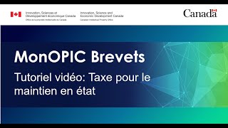 MonOPIC Brevets  Taxe pour la maintien en état [upl. by Notlek]