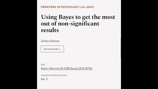 Using Bayes to get the most out of nonsignificant results  RTCLTV [upl. by Ardnusal]