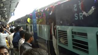 TiruchchirappalliTirunelveli Intercity daily express 22627 inauguration at TPJ on 14072012mp4 [upl. by Aicekat]