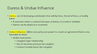 Duress and Undue Influence [upl. by Flyn845]