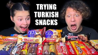 ASMR TRYING TURKISH SNACKS part 2 CHOCOLATE  COOKIES EATING SOUNDS MUKBANG 먹방  Tati ASMR [upl. by Brace741]