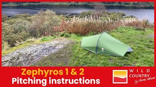 Zephyros Compact 1 and 2 Tent Pitching Instructions Updated 2023  Wild Country [upl. by Katherin]