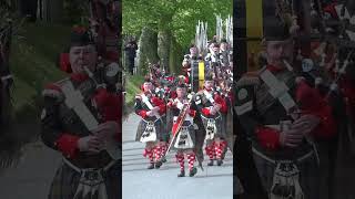 Atholl Pipe Band lead the Atholl Highlanders to Blair Castle for their annual Parade in 2023 shorts [upl. by Revilo522]