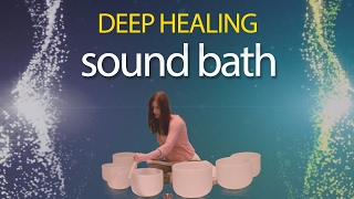 Sound Healing with Crystal Bowls  Sound Bath by Michelle Berc [upl. by Nelag855]