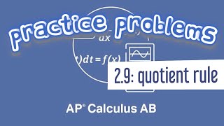 AP Calculus AB 29 Derivate Using The Quotient Rule Example 4 with lnx and sinx [upl. by Nico]