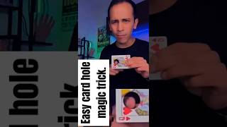 Easy card hole magic trick [upl. by Sillert211]