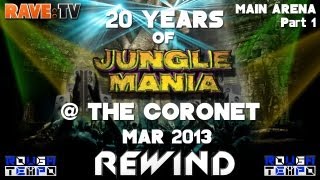 20 YEARS OF JUNGLE MANIA Part1  RAVETV Coronet  London  April 2013 [upl. by Llenaj]