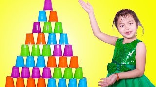 Jannie Stacking A HUGE Cup Pyramid [upl. by Gery]