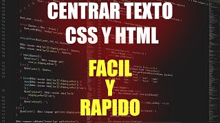 Como centrar un texto con HTML Y CSS [upl. by Joslyn798]