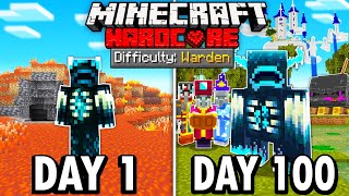 I Survived 100 Days as a WARDEN in Hardcore Minecraft Here’s What Happened [upl. by Zeb437]