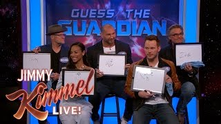 The Cast of Guardians of the Galaxy Vol 2 Plays Guess the Guardian [upl. by Odrarebe]