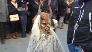 Krampuslauf Krampus Trail at Munich Christmas Market [upl. by Erbma]