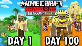 I Survived 100 Days as a HUSK in Hardcore Minecraft [upl. by Atews]