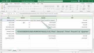 How to Calculate Calendar Quarter of a Date in Excel  Office 365 [upl. by Lexa640]