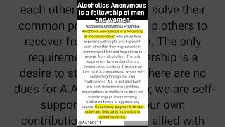 AA100011  Alcoholics Anonymous is a fellowship of men and women [upl. by Ogeid190]