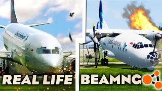 Real Airplane Crashes Recreation in BeamNG Drive 5 [upl. by Adnilre48]