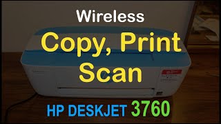 How to COPY PRINT amp SCAN with HP Deskjet 3760 allinone Printer review [upl. by Beverie220]