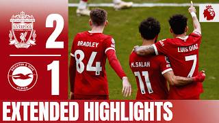 Salah Winner At The Kop End  Extended Highlights  Liverpool 21 Brighton [upl. by Ahsielat]