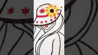 Sunflower embroidery design sunflower machine embroidery sunflower embroidery art shortsvideo [upl. by Ainahtan]