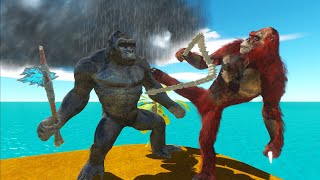 Banana Island Showdown Kong vs Skarking  Fight Size Comparison  Animal Revolt Battle Simulator [upl. by Rillings]