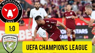 Fc Midtjylland vs FC Santa Coloma  10   result  Uefa champions league qualifying  highlights [upl. by Mulford]