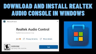 How to Download and Install Realtek audio console in windows [upl. by Yensehc221]