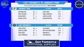 South Metropolitan CA  Senior Men 1st Grade  Rd13  East Fremantle v Jandakot Park  Day 2 [upl. by Flory]