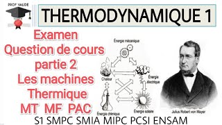 Examen Partie 2 thermodynamique Question de Cours Corrège امتحان مهم في تيرموديناميك S1 SMPC SMIA [upl. by Ecnahoy709]