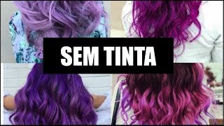 COMO PINTAR CABELO DE ROXO SEM TINTANOVO ROSA [upl. by Anaud]