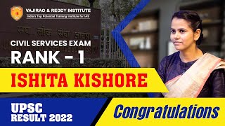 Ishita Kishore AIR 1 IAS Topper  UPSC Result 2022  Mock Interview  Vajirao amp Reddy Institute [upl. by Ruhtua404]