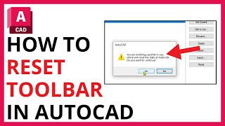 How to Reset Toolbar in AutoCAD QUICK amp EASY [upl. by Ludovick]