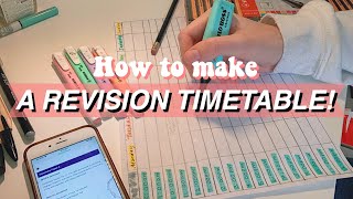 how to make a revision timetable quick easy simple  effective [upl. by Cornwell]