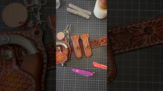 Making Leather Pocket Knife Case leathercraft edc handmade [upl. by Oakley]