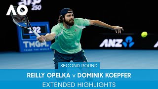 Reilly Opelka v Dominik Koepfer Extended Highlights 2R  Australian Open 2022 [upl. by Haim]