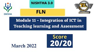 Integration of ICT in Teaching learning and assessment  Nishtha 30 Module 11 answers  Diksha [upl. by Anilehs]