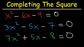 Completing The Square Method and Solving Quadratic Equations  Algebra 2 [upl. by Ynnatirb]