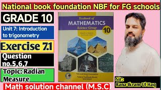 Math grade 10 NBF Exercise 71 Q567 TopicquotRadian Measure180π°π180 rad D°MSquotFG Schools [upl. by Mairam783]